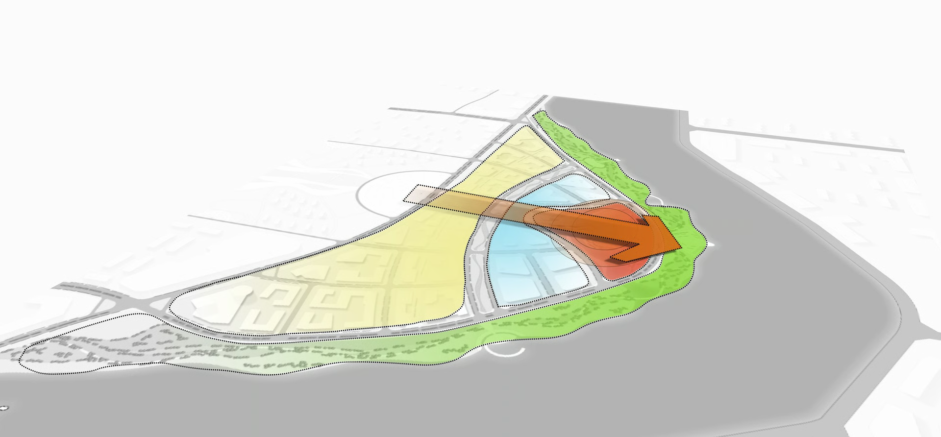The urban design framework of ‘one axis, one core, one belt, and three zones’