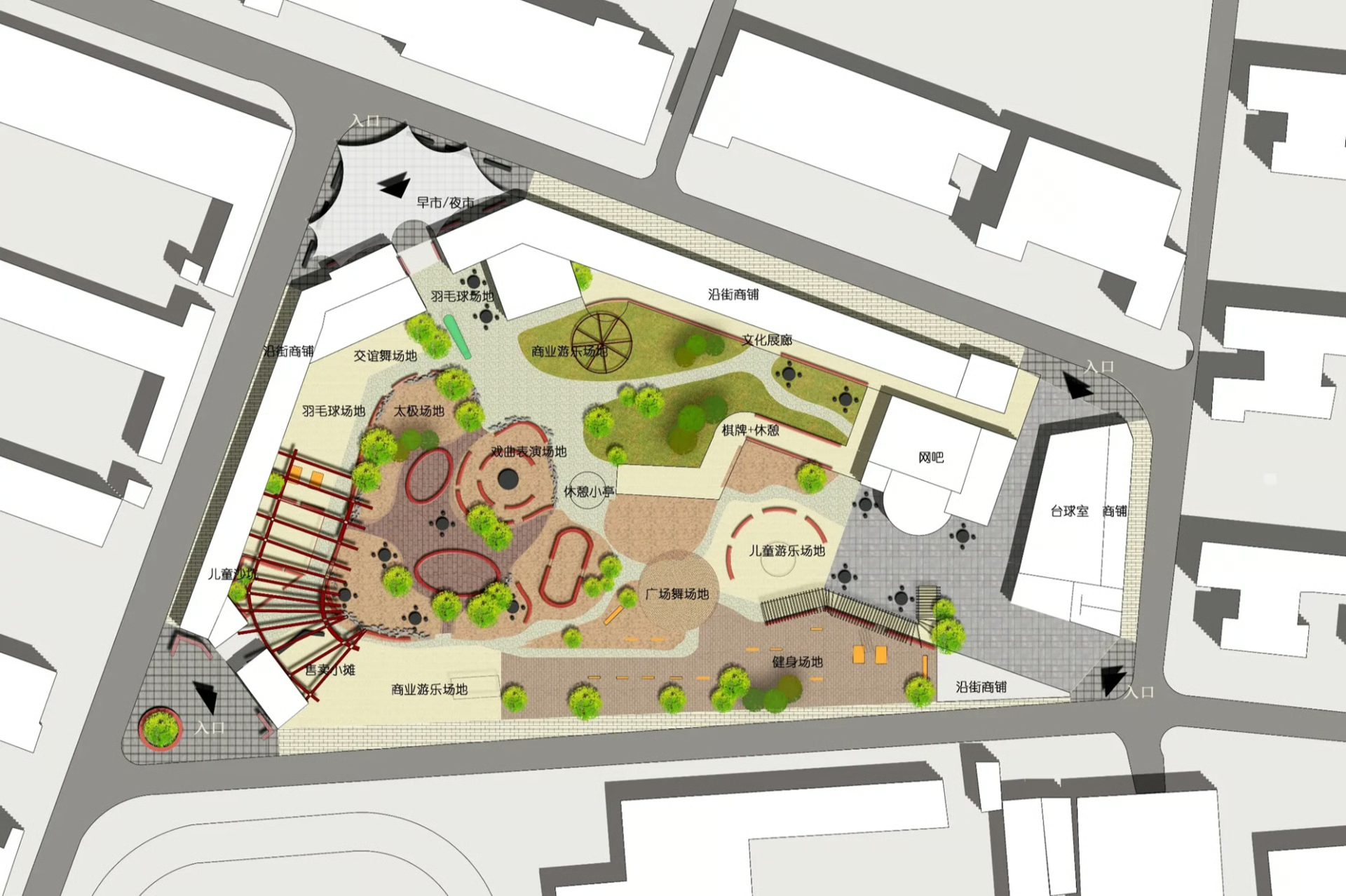 Designed plan of Erqiao Community Park