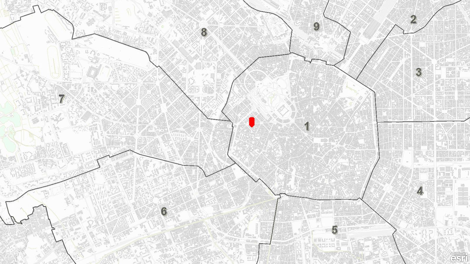 Location of ‘Ruffini’ Primary School in Milan