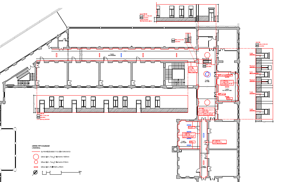Floor plan of lightings and wall paint