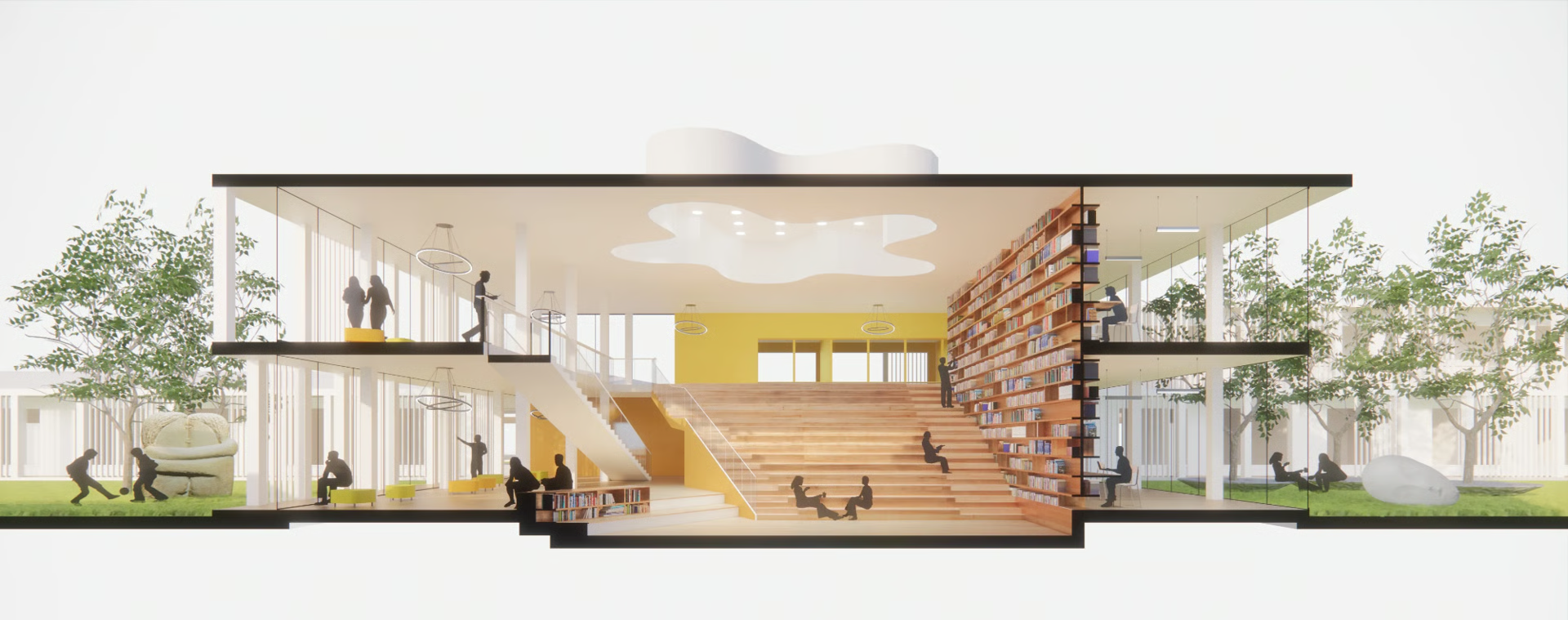 Building D, the redeveloped central hall